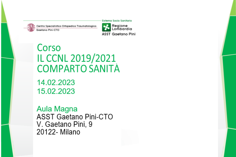 Corso su CCNL 2019/2021 comparto sanità